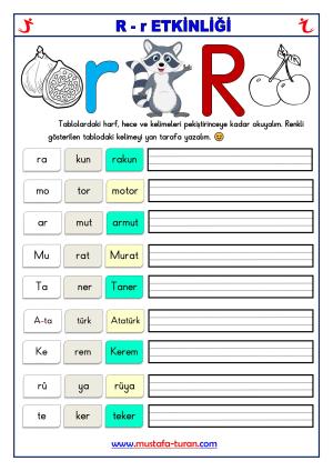 R - r Sound First Actividades de lectura y escritura