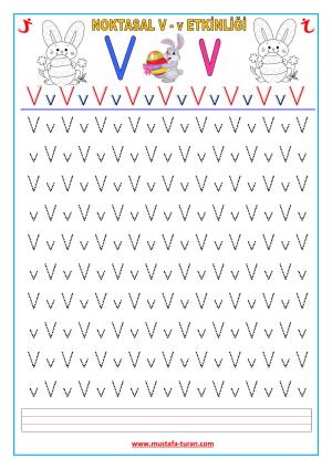 أنشطة القراءة والكتابة الأولى بصوت V-v