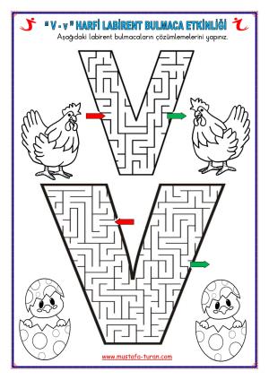 أنشطة القراءة والكتابة الأولى بصوت V-v