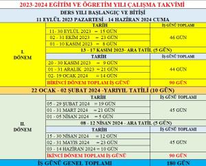 Jornada y calendario laboral del año académico 2023-2024