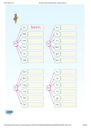 İlk Okuma Yazma 1.Sınıf  Çalışma Kitabı 1-2-3. Kitap MEB PDF