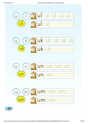 İlk Okuma Yazma 1.Sınıf  Çalışma Kitabı 1-2-3. Kitap MEB PDF