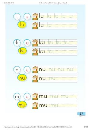 İlk Okuma Yazma 1.Sınıf  Çalışma Kitabı 1-2-3. Kitap MEB PDF