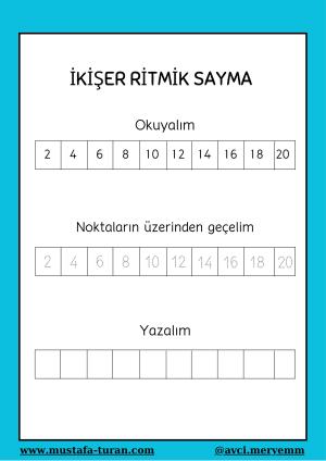 1. Sınıf Ritmik Sayma Etkinlikleri