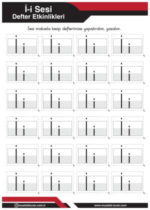 1. Sınıf İ-i Sesi İlkokuma Yazma Etkinlikleri