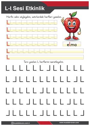 1. Sınıf L-l Sesi İlkokuma Yazma Etkinlikleri