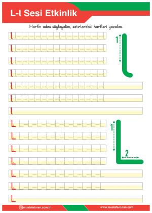 1. Sınıf L-l Sesi İlkokuma Yazma Etkinlikleri