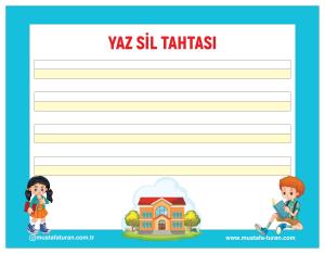 1. Sınıf Yaz Sil Yazı Tahtaları  