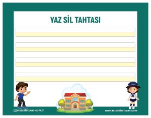 1. Sınıf Yaz Sil Yazı Tahtaları  