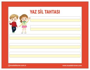 1. Sınıf Yaz Sil Yazı Tahtaları  