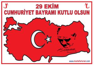 29 Ekim Cumhuriyet Bayramı Pano Süslemeleri  Atatürk ve Türkiye Haritası