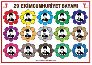 29 Ekim Cumhuriyet Bayramı Panosu Atatürk Süslemeleri