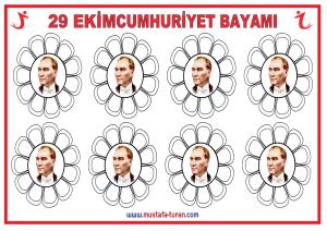 29 Ekim Cumhuriyet Bayramı Panosu Atatürk Süslemeleri