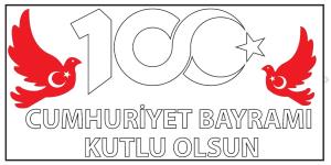 29 Ekim Cumhuriyet Bayramı 100. Yıl Pano Boyama Afişleri   120x60 cm