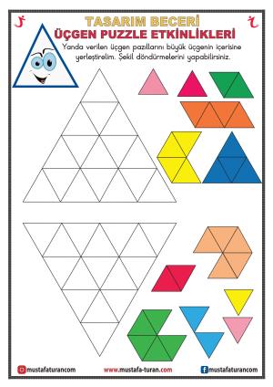 Üç Boyutlu Üçgen Puzzle Etkinlikleri