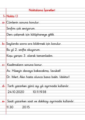 2. Sınıf Türkçe Dersi Dil Bilgisi Defter Notları