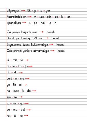 2. Sınıf Türkçe Dersi Dil Bilgisi Defter Notları