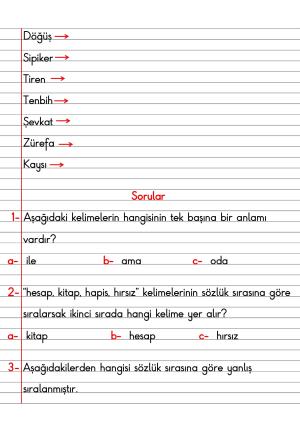 2. Sınıf Türkçe Dersi Dil Bilgisi Defter Notları