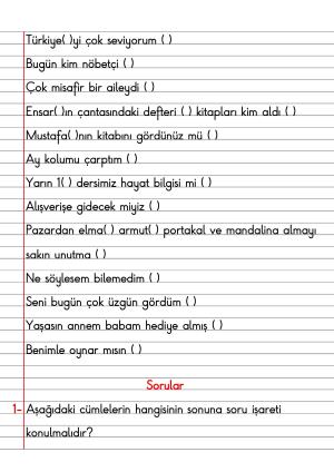 2. Sınıf Türkçe Dersi Dil Bilgisi Defter Notları