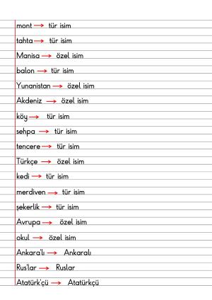 2. Sınıf Türkçe Dersi Dil Bilgisi Defter Notları