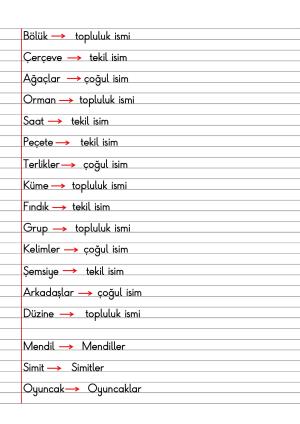2. Sınıf Türkçe Dersi Dil Bilgisi Defter Notları