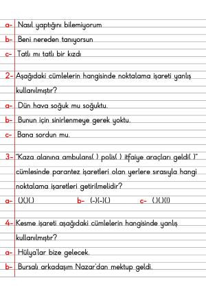 2. Sınıf Türkçe Dersi Dil Bilgisi Defter Notları