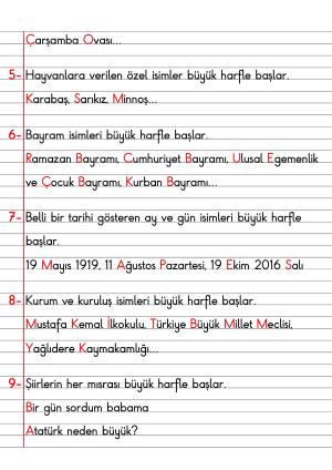 2. Sınıf Türkçe Dersi Dil Bilgisi Defter Notları