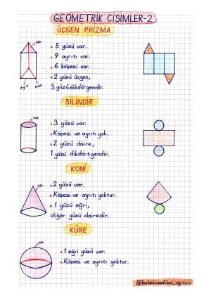 2. Sınıf Matematik Geometrik Cisim Etkinlikleri