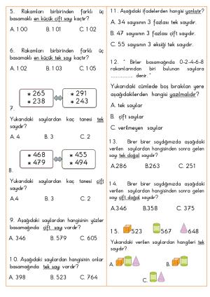 Tek ve Çift Sayılar Etkinliği