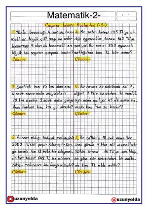 4. Sınıf 13. Hafta Etkinlikleri