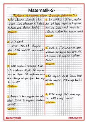 4. Sınıf 9. Hafta Etkinlikleri