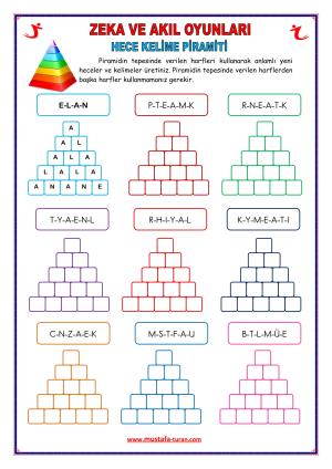 Kelime Piramidi Etkinlik-10