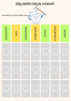 Dişlerimi Fırçalıyorum Takip Çizelgesi-10